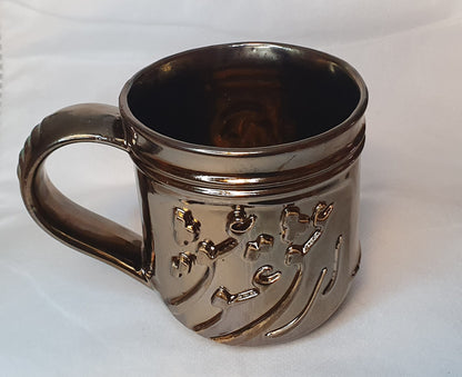 Keramikbecher Kalligraphie,  Bedeutung "Liebe" , Gold